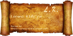 Lorenz Klára névjegykártya